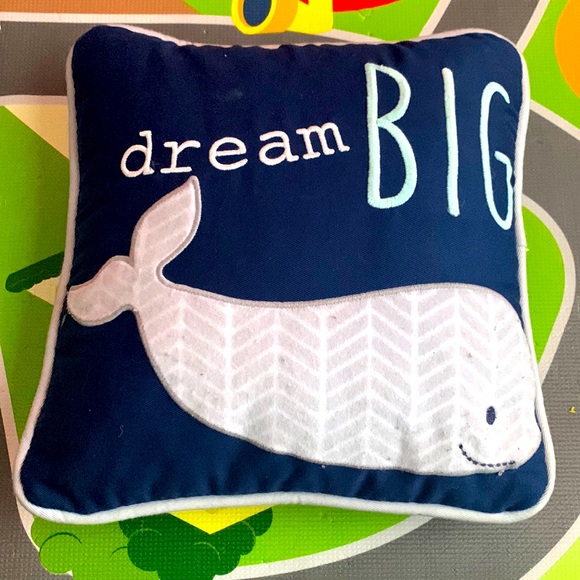 Wendy Bellissimo Other - Wendy Bellissimo Navy and Gray Whale Accent Pillow